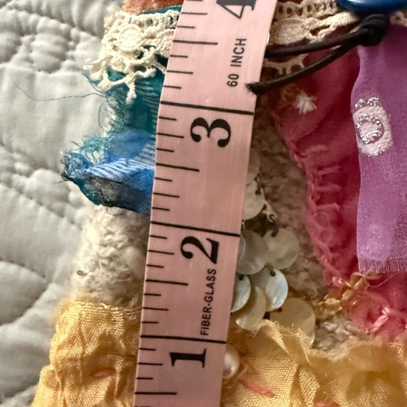 Handmade Bohemian Fabric Art Patchwork Necklace Pouch Bag - Picture 10 of 12